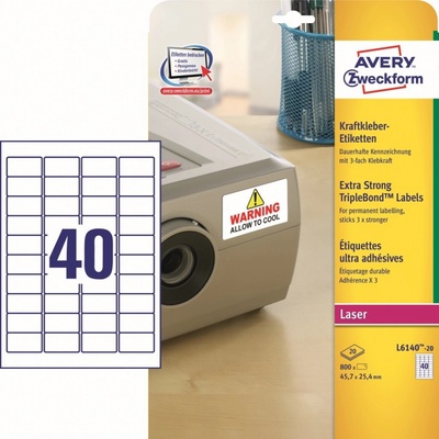 Avery Zweckform A4, bílé, 40 etiket L6140-20 – Zboží Mobilmania