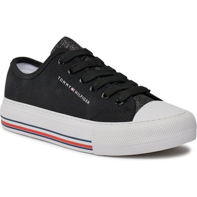 Tommy Hilfiger Кецове Tommy Hilfiger Low Cut Lace-Up Sneaker T3A9-33185-1687 S Black 999 (Low Cut Lace-Up Sneaker T3A9-33185-1687 S)