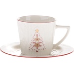 Dakls Бяла порцеланова чаша с коледен мотив 110 ml Xmas Tree - Dakls (SAL6142)