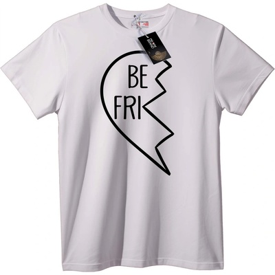 NOONEBRAND Тениска Бъди приятел, Разбито сърце - XS, White