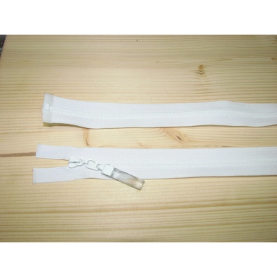 Kostenný zips biela 3mm deliteľný jednosmerný 75m