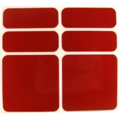 Samolepky reflexné ShamanRacing set 6ks červená