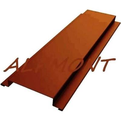 Krycí lišta přítlačná kolmá r.š.250mm pozink lakovaný RAL 8004 cihlová dl.2m