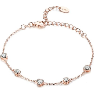Grace Silver Jewellery stříbrný se zirkony Rafaela srdce NR-SCB097 zlatá