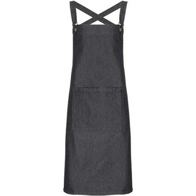 Premier Workwear Zástěra se zkříženými zády pro baristy PR129 Black Denim 72x86cm