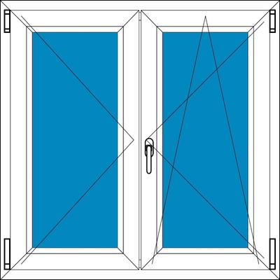 Ekosun Plastové okno Ekosun 7 Swisspacer Ultimate Dvoukřídlé bez sloupku 120x120 Bílá - Bílá