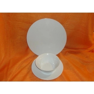 Český porcelán Dubí Bohemia White bílá 18 ks