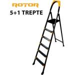 ROTOR Сгъваема метална стълба rotor - домакинска, стабилна, 3+1 до 6+1 стъпала 5+1 (15242)