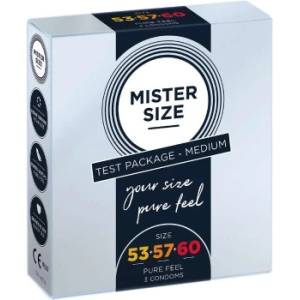 Mr. Size 3 бр. Презервативи с различен размер (53-57-60 мм) Mister Size