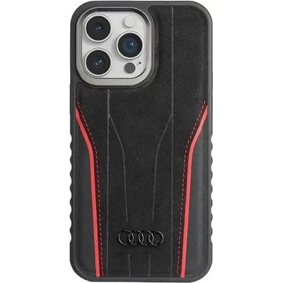 Audi Кожен кейс Audi Genuine Leather с MagSafe за iPhone 14 Pro Max, черно-червен (6955250226820)