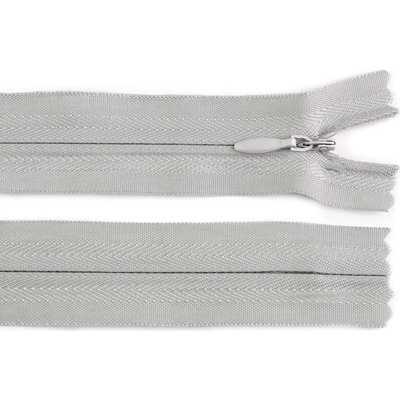 Spirálový zip skrytý No 3 délka 45 cm, malé, 310 šedá světlá