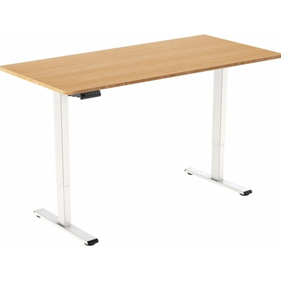 AlzaErgo Table ET2 Essential bílý + deska 120×80 cm bambusová zaoblená