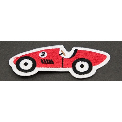 Nažehľovacia záplata - pretekárka - červená - rozmer 8 cm x 3 cm