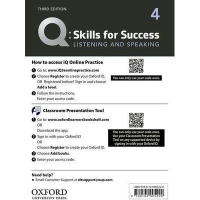 Q Skills for Success 4 Listening & Speaking Teacher´s Access Card, 3rd - Robert Freire