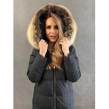 Max Original Leather Páperový kabát s kožušinou 75179R black/natur.