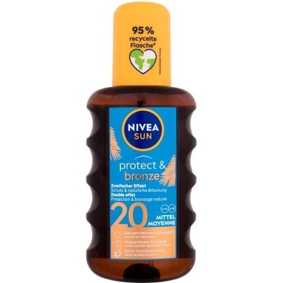 Nivea Sun Protect & Bronze Oil Spray SPF20 водоустойчиво слънцезащитно олио в спрей 200 ml