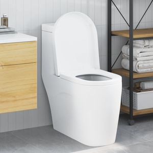 vidaXL Тоалетна седалка Бяло 48 x 36, 5 x 4, 5 см Полипропилен (42015815)