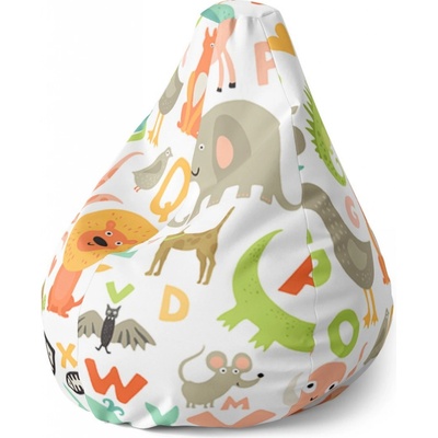Sablio sedací vak Pear zoo abeceda 140 x 100 x 25 cm