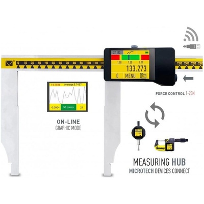 Microtech Дигитален шублер Microtech DataMet e-FORCE 1-20N - 1500 мм, 150 мм, 0, 01 мм (141015216)