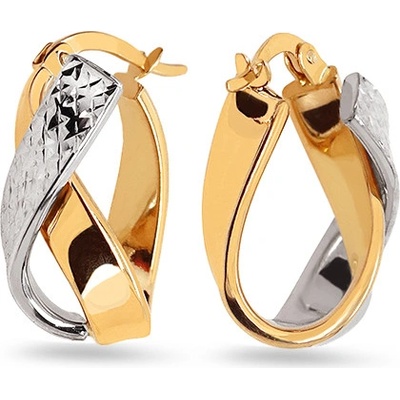 iZlato Forever Nápadité dvojfarebné náušnice s gravírom Margo IZ24866