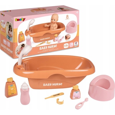 Smoby Baby Nurse Súprava na kúpanie s vaničkou pre bábiky 42 cm + Príslušenstvo