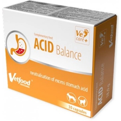 VetFood ACID Balance - добавка за кучета и котки при повръщане и диария, 30 капсули - Полша
