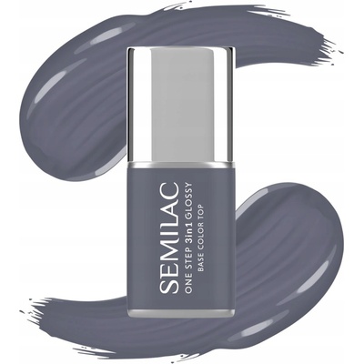 SEMILAC One Step Glossy Hybridní lak na nehty S185 Stone Grey (Kamenná šedá)