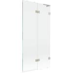 Mexen Lunar L панел за вана двукрилен десен 90 x 150 см, прозрачен, четкан никел (897L-090-100-97-00-P)