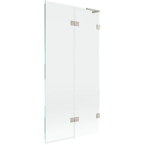 Mexen Lunar L панел за вана двукрилен десен 90 x 150 см, прозрачен, четкан никел (897L-090-100-97-00-P)