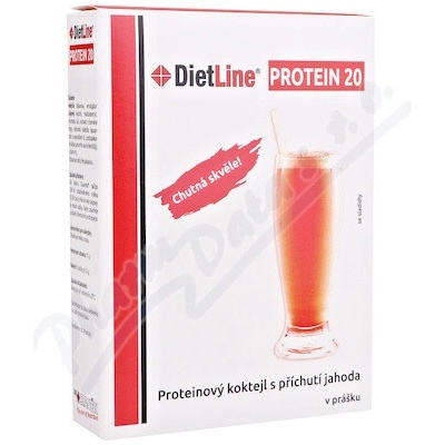 DietLine Protein 20 koktejl jahoda v prášku 3 x 25 g