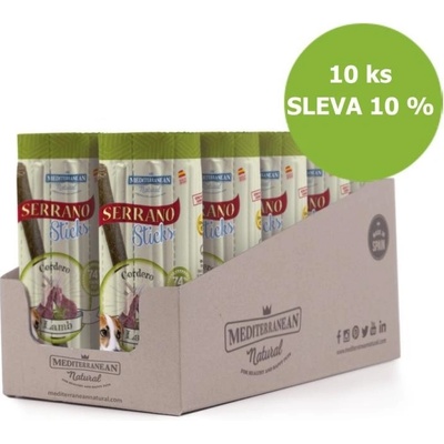 Serrano Dog Sticks Lamb tyčinka 10 ks 16 x 12 g