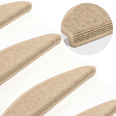 vidaXL Изтривалки за стълби, 15 бр. , 65x21x4 см, светлобежови, полукръгли, големи (326903)
