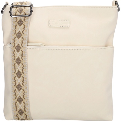 Beagles Malaga dámská crossbody taška s dekorativním popruhem krémová 26 5 cm