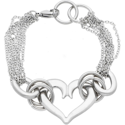 Ewena Ocelový náramek srdce CKR779