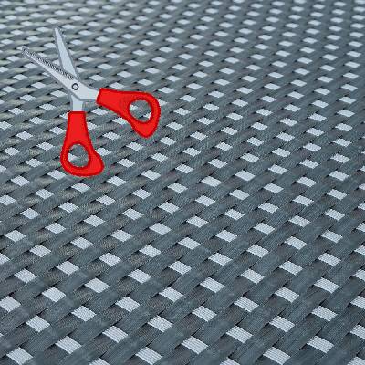 Umelý ratan - tmavo šedá-svetlo šedá, výška 1m (Ratanová rohož technoratan - metráž)