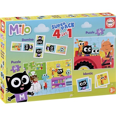 Educa Детски пъзел Educa 4 в 1 - Майло (19684)