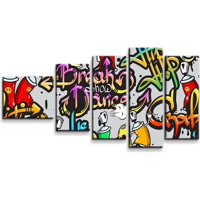 Sablio Obraz - 5-dílný Graffiti - 100x60 cm
