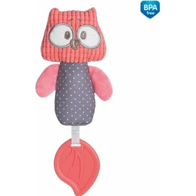 Canpol babies CANPOL BABIES pískací činka s kousátkem Pastel Friends Červená Sova – Hledejceny.cz