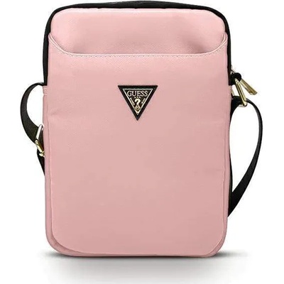 GUESS Triangle Logo Tablet Bag 10 - дизайнерска чанта с презрамка за таблети до 10 инча (розов)
