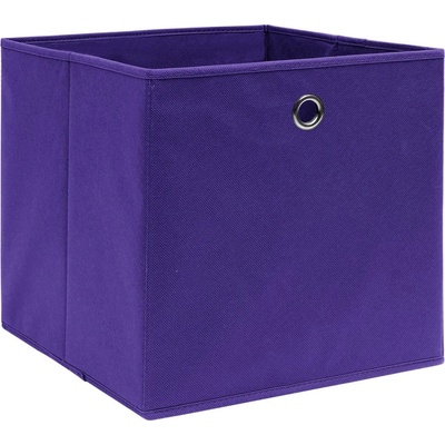VidaXL Úložné boxy 4 ks netkaná textilie 28 x 28 x 28 cm fialové