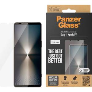 Panzer Стъклен протектор PanzerGlass за Sony Xperia 1 VI. AntiBacterial, UWF, Черен