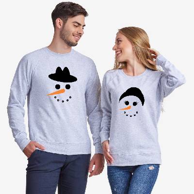 Сиви или тъмно-сини блузи за двойки Snow Couple