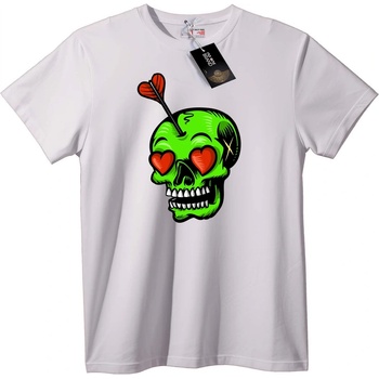 NOONEBRAND Тениска Сърце и Череп - M, White