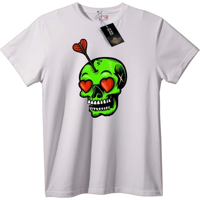 NOONEBRAND Тениска Сърце и Череп - M, White