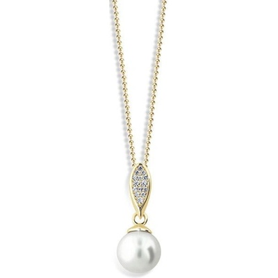 Cutie Jewellery Luxusný prívesok zo žltého zlata s pravou perlou a zirkónmi Z6304 3152 40 10 X 1