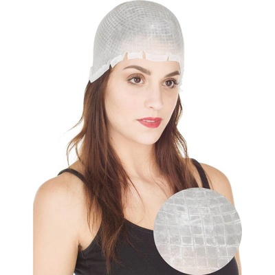 Xanitalia Klobouk na melír siliknový Xan čtverečky s lemem