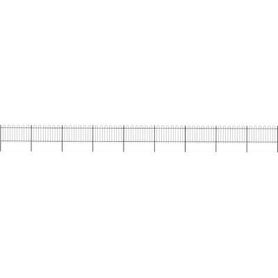 vidaXL Zahradní plot s obloukem nahoře ocelový 1603,5 x 100 cm černý