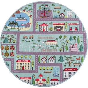 Multidecor Детски килим stella streets 120 см тюркоаз/град (mu0269)