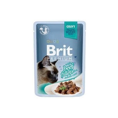 Brit Premium Cat Delicate Beef Fillets телешки филенца в сос 85gr