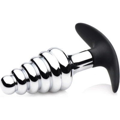 XR Brands Метален анален плъг със силиконова основа Dark Hive